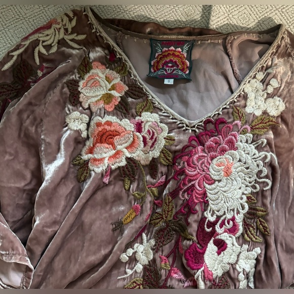 NWT JOHNNY WAS EMBROIDERED VELVET KIMONO DRESS - Picture 3 of 6